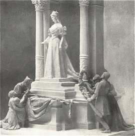 AZ ERZSÉBET-EMLÉKMŰ-PÁLYÁZAT<BR>RÉSZLET DAMKÓ ÉS VILLÁNYI MŰVÉBŐL