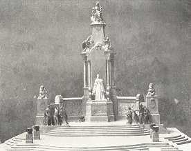 AZ ERZSÉBET-EMLÉKMŰ-PÁLYÁZAT<BR>RINTEL GÉZA MŰVE<BR>MEGVÉTELLEL KITÜNTETETT PÁLYAMŰ