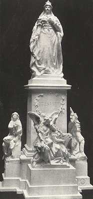 AZ ERZSÉBET-EMLÉKMŰ-PÁLYÁZAT<BR>DUNAISZKY LÁSZLÓ MŰVE<BR>MEGVÉTELLEL KITÜNTETETT PÁLYAMŰ