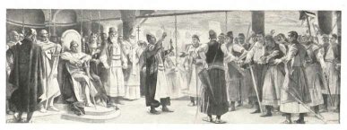 AZ ÚJ ORSZÁGHÁZA FALFESTMÉNYEI II. ENDRE KIHIRDETI AZ ARANYBULLÁT JANTYIK MÁTYÁS FESTMÉNYE