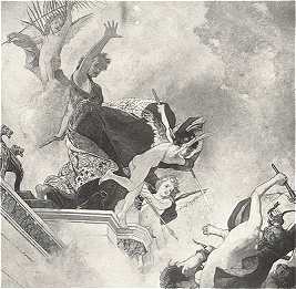 AZ ÚJ ORSZÁGHÁZA FALFESTMÉNYEI<BR>AZ ERÉLYESSÉG<BR>LOTZ KÁROLY FESTMÉNYE<BR>