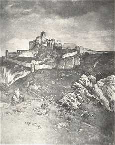 AZ ÚJ ORSZÁGHÁZÁBÓL<BR>TRENCSÉN VÁRA<BR>K. SPÁNYI BÉLA MŰVE