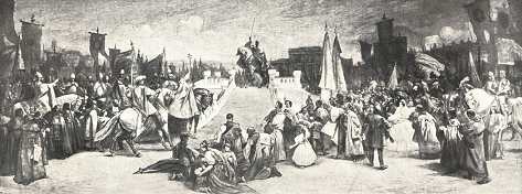 AZ ÚJ ORSZÁGHÁZA FALFESTMÉNYE:<BR>A KARDVÁGÁS <BR>DUDITS ANDOR FESTMÉNYE