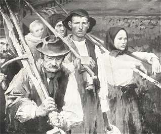 RÉSZES ARATÓK<BR>VASZARY JÁNOS OLAJFESTMÉNYE<BR>A TAVASZI TÁRLAT KIS ARANYÉRMÉNEK NYERTESE