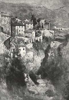 RÉSZLET TIVOLIBÓL<BR>HÁRY GYULA VÍZFESTMÉNYE<BR>A TAVASZI TÁRLAT ESZTERHAZY-DÍJÁNAK NYERTESE