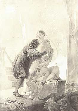 RAFAEL ÉS MODELLJE<BR>ZICHY MIHÁLY SZÉPIARAJZA