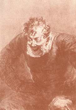 NEVETŐ EMBER<BR>ZICHY MIHÁLY SZÍNES KRÉTARAJZA