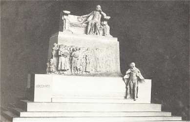 A VÖRÖSMARTY-SZOBOR PÁLYÁZAT<BR>MARGÓ ÉS SCHEER MÜVE<BR>MÁSODIK KATEGÓRIÁBA OSZTOTT PÁLYAMŰ