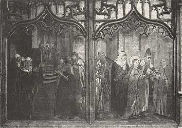 MÁRIA BEMUTATÁSA, MÁRIA ELJEGYZÉSE<BR>A XV. SZÁZADBELI FŐLTÁR MENNYEZETÉBŐL