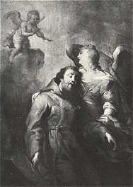 SZENT FERENC<BR>VAN DYCK FESTMÉNYE<BR>BENCZÚR GYULA GYŰJTEMÉNYÉBŐL