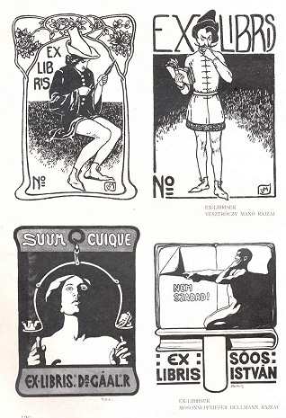 EX-LIBRISEK VESZTRÓCZY MANÓ ÉS MOSONYI-PFIFFER HELMANN RAJZAI