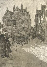 A GANSEPLAATS BRÜGGEBEN SZÉKELY ANDOR PASZTELLRAJZA