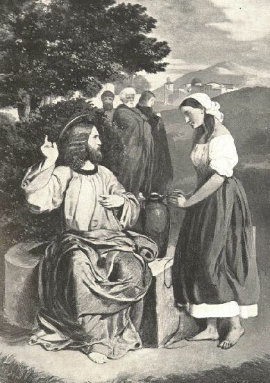 KRISZTUS ÉS A SZAMARIAI ASSZONY BROCKY KÁROLY OLAJFESTMÉNYE AZ EPERJESI EV. TEMPLOMBAN