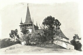 A VALKAI TEMPLOM, KALOTASZEG EDVI ILLÉS ALADÁR VÍZFESTMÉNYE