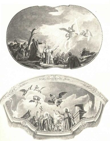 A HIT - - SZENT ISTVÁN KORONÁJÁNAK FELAJÁNLÁSA - - FALFESTMÉNY A SOROKSÁRI TEMPLOMBAN - - TÚRY GYULA MŰVE