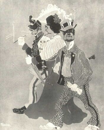 VASÁRNAP DÉLUTÁN FARAGÓ GÉZA GOUACHE-RAJZA A HARKÁNYI-DÍJ NYERTESE