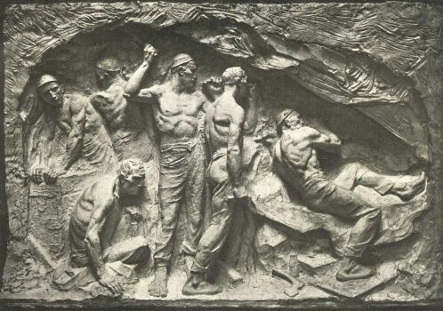 BÁNYAMUNKÁSOK CONSTANTIN MEUNIER BRONZMŰVE