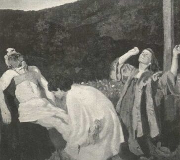 LEV�TEL A KERESZTR�L, 1903 FERENCZY K�ROLY OLAJFESTM�NYE