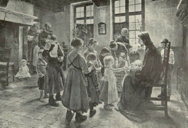 ENGEDJÉTEK HOZZÁM A KISDEDEKET UHDE FRIGYES OLAJFESTMÉNYE PHOTOGRAPHISCHE UNION MÜNCHEN JOGOSÍTÁSÁVAL