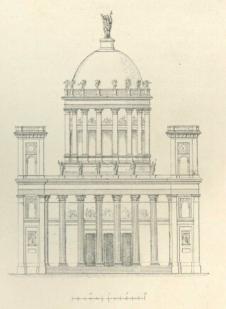 A SZENT ISTVÁN TEMPLOM, HILD TERVE SZERINT 1863-BÓL VALÓ KŐNYOMAT UTÁN