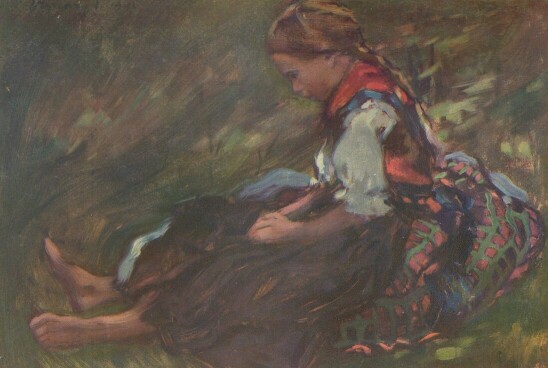 PARASZTLEÁNYKA VASZARY JÁNOS OLAJFESTMÉNYE