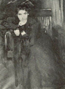 LEÁNY FEKETÉBEN VASZARY JÁNOS OLAJFESTMÉNYE