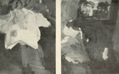 OLVASÓ LEÁNY - - MŰTEREMBEN - - VASZARY JÁNOS OLAJFESTMÉNYE