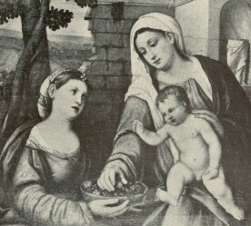 MADONNA SZT. DOROTTYÁVAL MÁSOLAT BONIFAZIO NYOMÁN