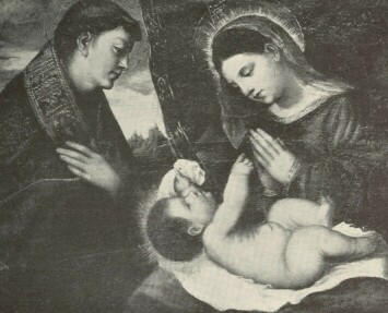 MADONNA SZT. LAJOSSAL POLIDORO DA LANZANO FESTMÉNYE SZÉPMŰVÉSZETI MÚZEUM