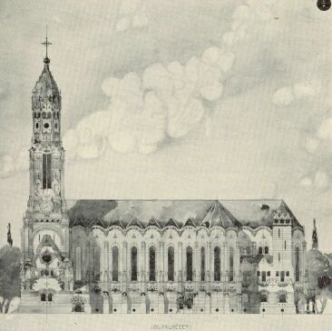 EGY SZEGEDI TEMPLOM TERVRAJZA OLDALNÉZET GOLL ELEMÉR MŰVE