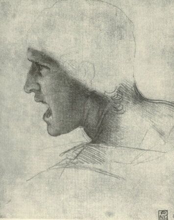 TANULMÁNYFEJ LEONARDO DA VINCI RAJZA SZÉPMŰVÉSZETI MÚZEUM