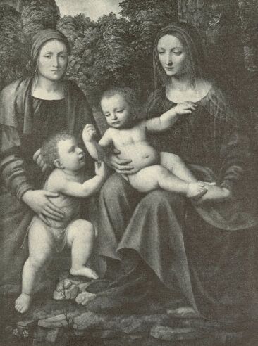 MADONNA, SZ. ERZS�BET �S GYERMEKEIK BERNARDINO LUINI FESTM�NYE SZ�PM�V�SZETI M�ZEUM