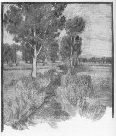 TÁJKÉPTANULMÁNY ZICHY ISTVÁN GRÓF RAJZA