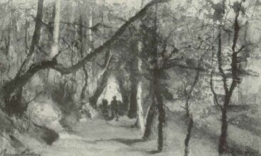 TÁJKÉP MUNKÁCSY MIHÁLY VÍZFESTMÉNYE