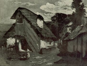 SZÉLAKNAI RÉSZLET<BR>RAUSCHER LAJOS AKVATINTÁJA<BR>A GRAFIKAI EGYESÜLET MŰLAPJA