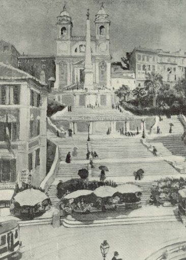 TRINITA DEI MONTI RÓMÁBAN IFJ. LECHNER ÖDÖN FESTMÉNYE