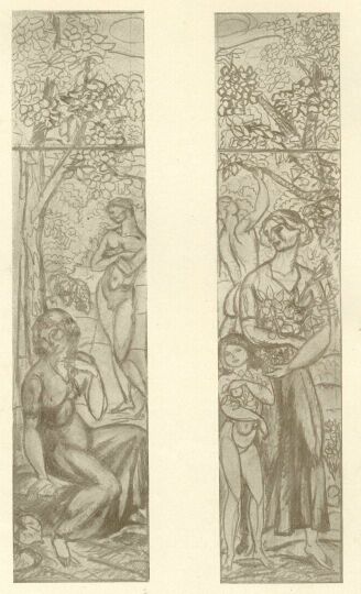 KARTON-VÁZLAT EGY ÜVEGFESTMÉNYHEZ KERNSTOK KÁROLY MŰVE