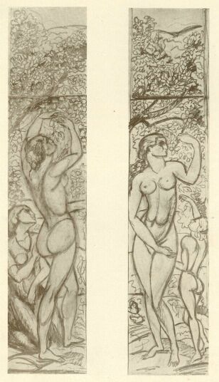 KARTON-VÁZLAT EGY ÜVEGFESTMÉNYHEZ KERNSTOK KÁROLY MŰVE