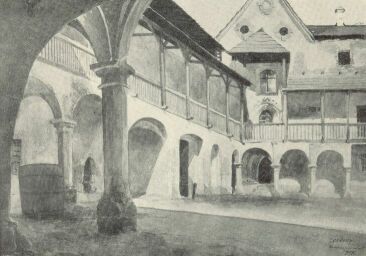 A ZÓLYOMI VÁR UDVARA ÉS A KÁPOLNA ZORKÓCZY GYULA VÍZFESTMÉNYE