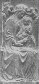 23. �BRA. SIENA-UMBRIAI MESTER 1450 T�J�R�L; MADONNA-RELIEF. STUCCO.