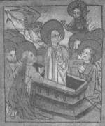 3. A NÜRNBERGI PASSIO MESTERE: MÁRIA MENNYBEMENETELE. SZÍNEZETT FAMETSZET. EREDETI NAGYSÁG.