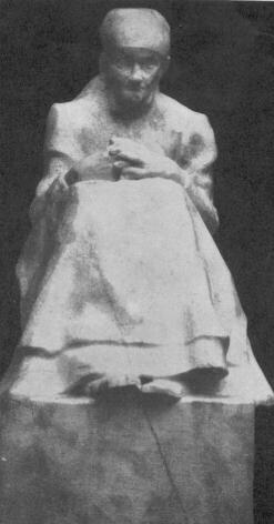 ÖREG ANYÓKA MURÁNYI GYULA MÁRVÁNY-SZOBRA A NEMZETI SZALON TAVASZI TÁRLATÁBÓL